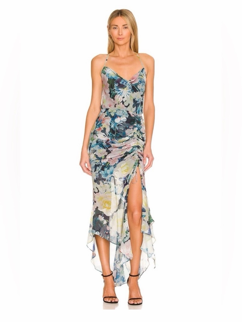 SAU LEE Frieda Dress in Blue Multi Size 2 VGUC